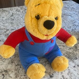 Yellow and Blue Plush Bear Toy Winnie the Pooh non working Disney 1997 vintage